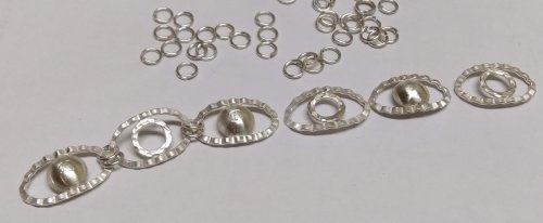 Judy Larson's Ripple Bracelet  - , Metalwork, Cutting, Cutting Tool, Cutters, Dapping, Dapping Jewelry, Filing, Finishing, Findings, Clasps, Components, Tumbling, Tumble, Tumbling Jewelry, Butane Torch, Soldering, Solder, Tools, Continue to connect all the pieces